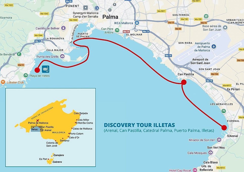 Palma Bay & Illetas Boat Tour with Snorkelling & Swim Stop